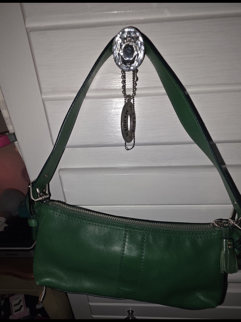 Coach Green Leather Shoulder Bag - Small - Picture 7 of 7